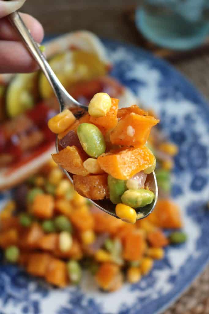 Butternut Squash, Corn, Edamame Succotash.