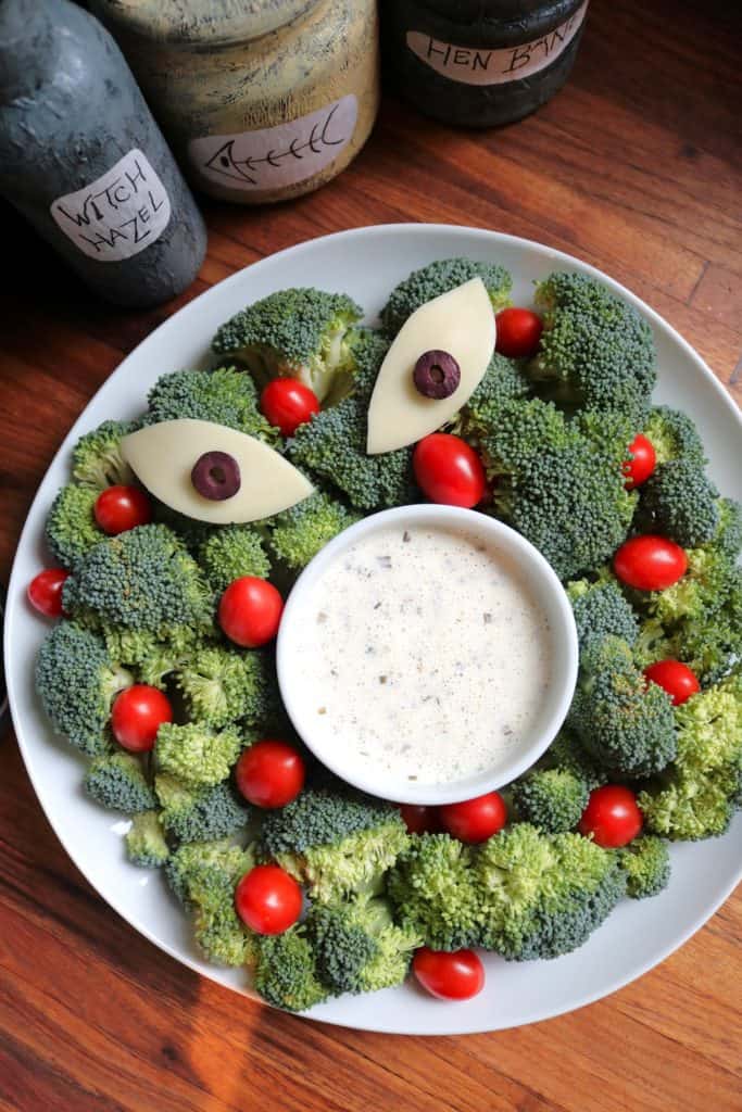 Nightmare Before Christmas Wreath Veggie Tray.