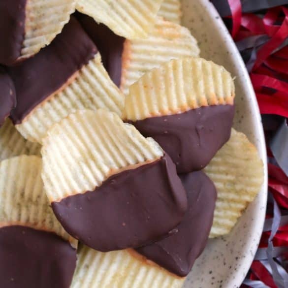 Peanut Butter Chocolate Covered Potato Chips.