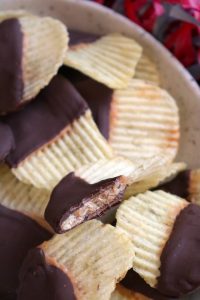 Chocolate Covered Potato Chips with Peanut Butter.