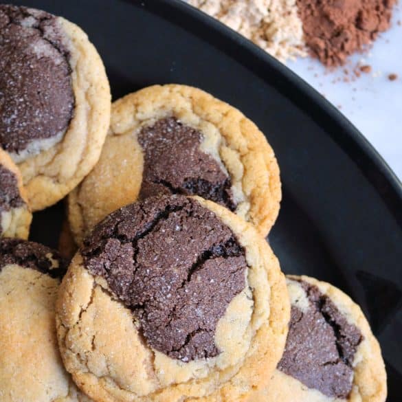 Peanut Butter Chocolate Neapolitan Cookies.