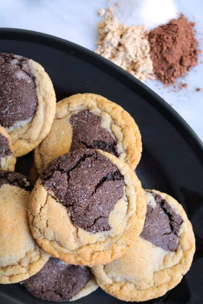 Peanut Butter Chocolate Neapolitan Cookies.