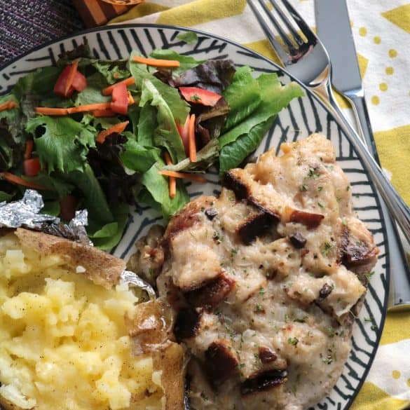 Pork Chops and Stuffing Bake.