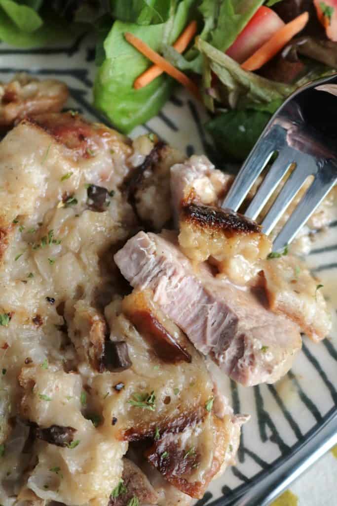 Baked Pork Chops and Stuffing.