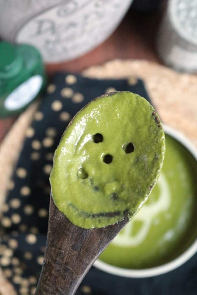 Sally's Worms Wort Soup and Spoon with Holes.
