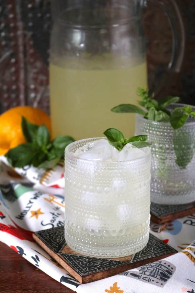 Homemade Basil Lemonade.