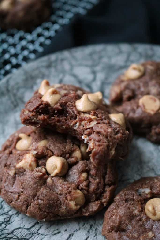 Chocolate Oatmeal Cookies with Peanut Butter Chips.