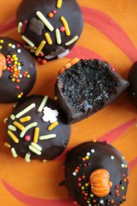 Chocolate Covered Pumpkin Oreo Truffles.