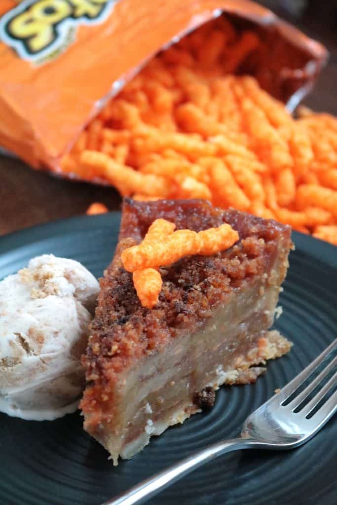 Apple Pie with Cheetos Crumble Topping.