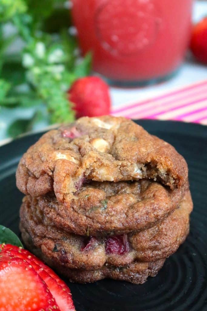 Basil Strawberries and Cream Cookies Stack.
