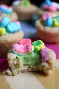Lucky Cereal Milk Pudding in Sugar Cookie Cups.