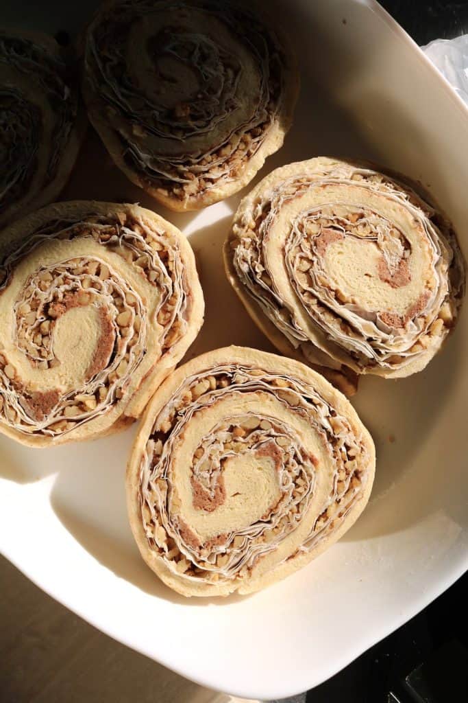 Baklava Stuffed Cinnamon Rolls.