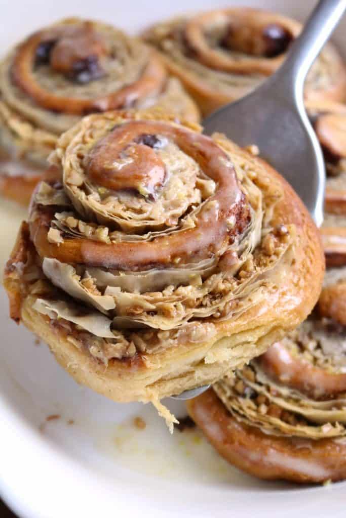 Easy Homemade Baklava Cinnamon Rolls.