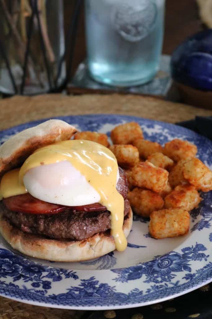 Burgers on Eggs Benedict.