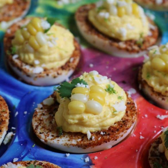 Mexican Street Corn Deviled Eggs.