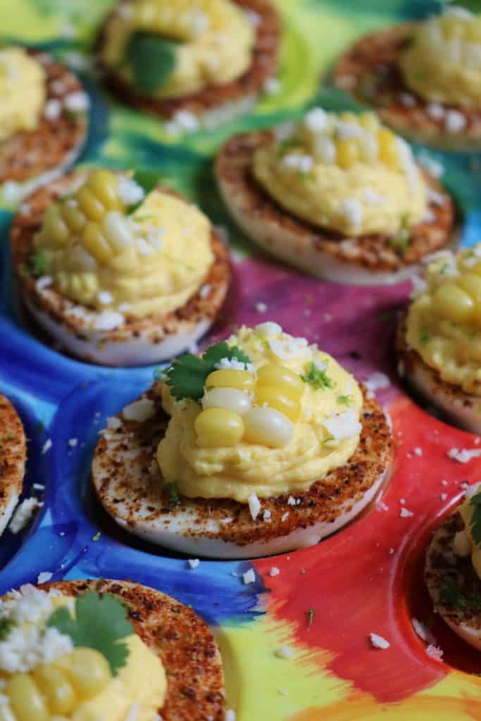 Mexican Street Corn Deviled Eggs.