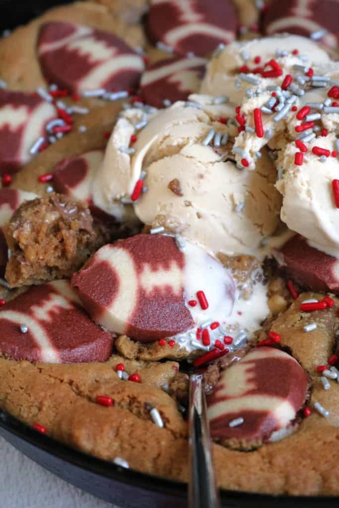 Football Peanut Butter Cup Cookie Cake.
