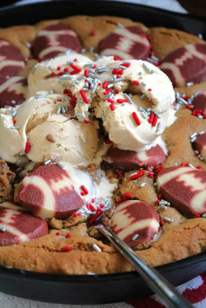 Peanut Butter Cup Skillet Cookie.