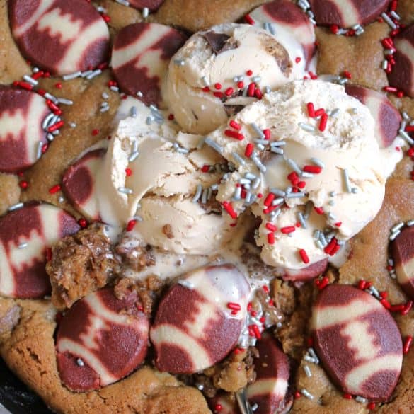 Buckeye Football Skillet Cookie.
