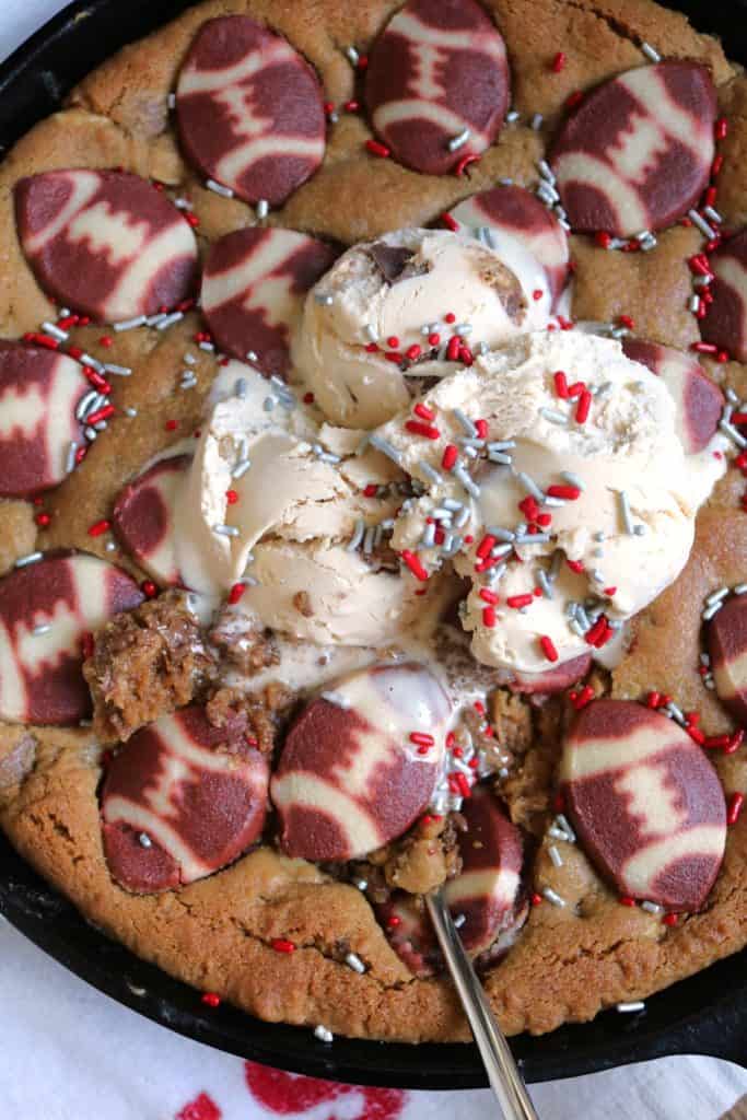 Buckeye Football Skillet Cookie.