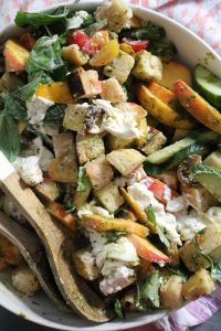 Peach Panzanella Salad.