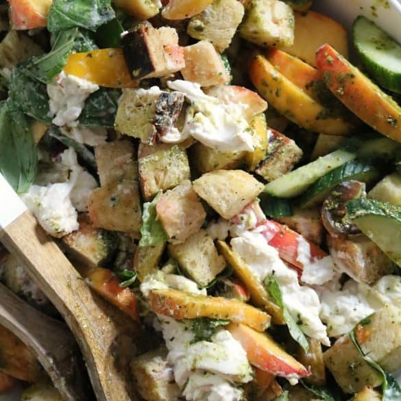Peach Panzanella Salad.