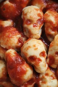 Skull Gnocchi in Pasta Sauce.