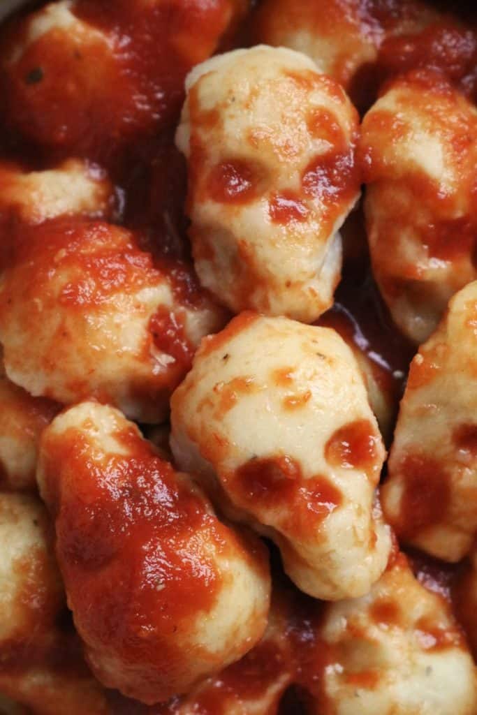 Skull Gnocchi in Pasta Sauce. 