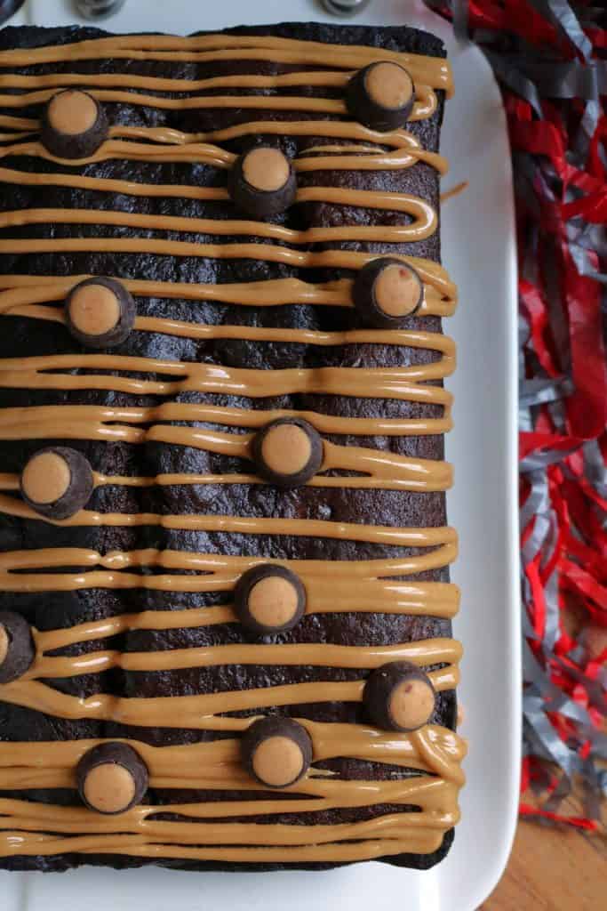 Peanut Butter Drizzled Chocolate Banana Bread.