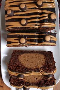Slice of Peanut Butter Stuffed Chocolate Banana Bread.
