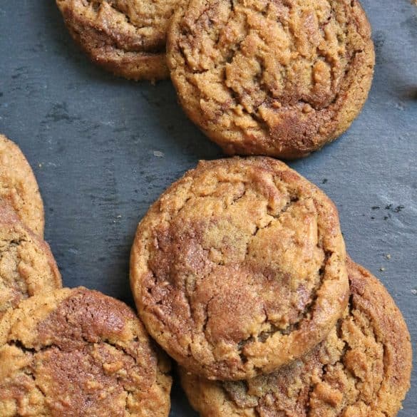 Peanut Butter Cookies with Nutella Swirl.