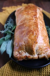 Turkey Wellington with Cranberry Sauce.