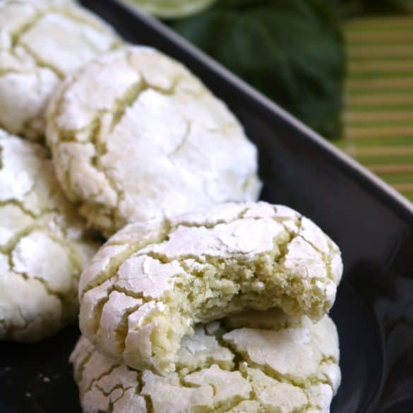 Basil Lime Gooey Butter Cookies.