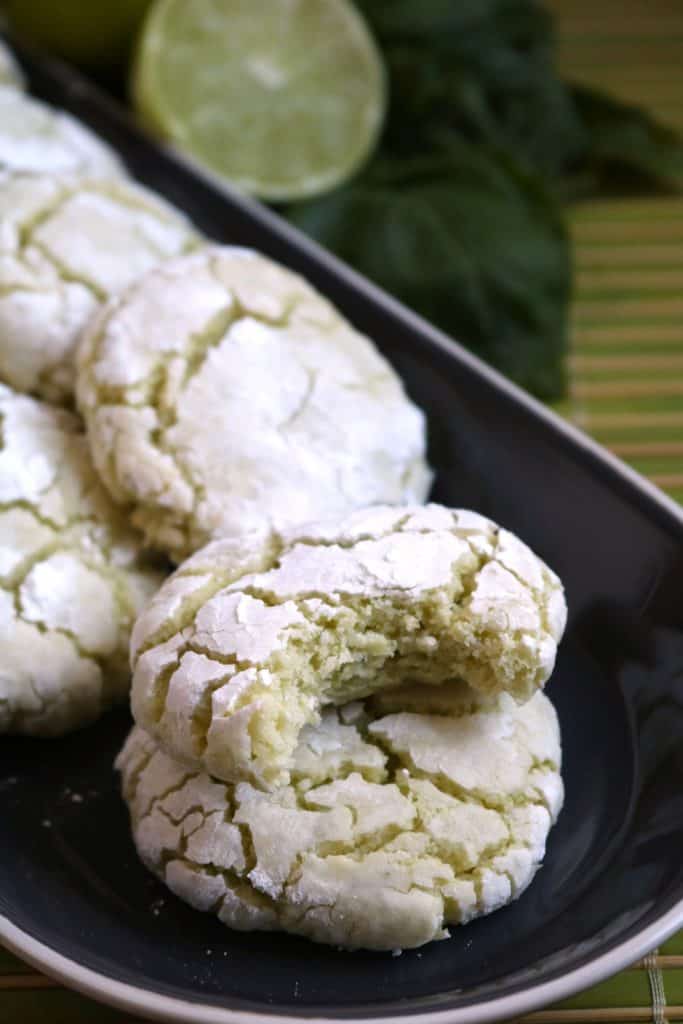 Basil Lime Gooey Butter Cookies.
