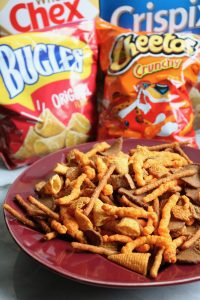 Cheesy Cheetos Snack Mix Ingredients.