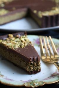Forkful of Dubai Chocolate Tart.