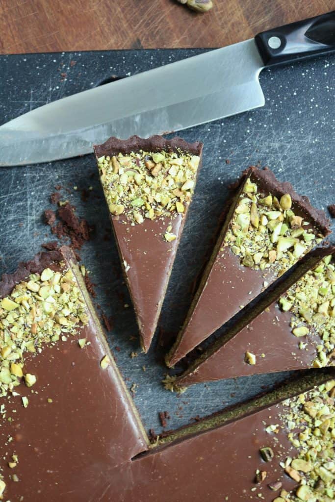 Slices of Dubai Chocolate Pie.