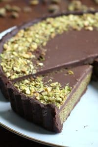 Slice of Dubai Chocolate Tart.