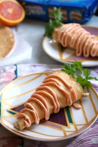 Carrot Cake Crepes with creamy carrot cake filling.