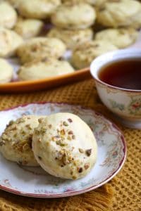 Pistachio Lemon Ricotta Cookies with Tea.
