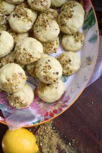 Platter of Pistachio Lemon Ricotta Cookies/