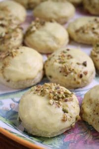 Tray of Pistachio Lemon Ricotta Cookies.
