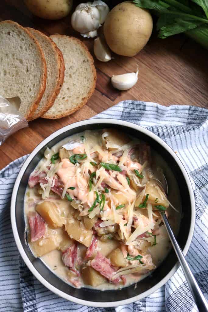 Bowl of Reuben Soup.