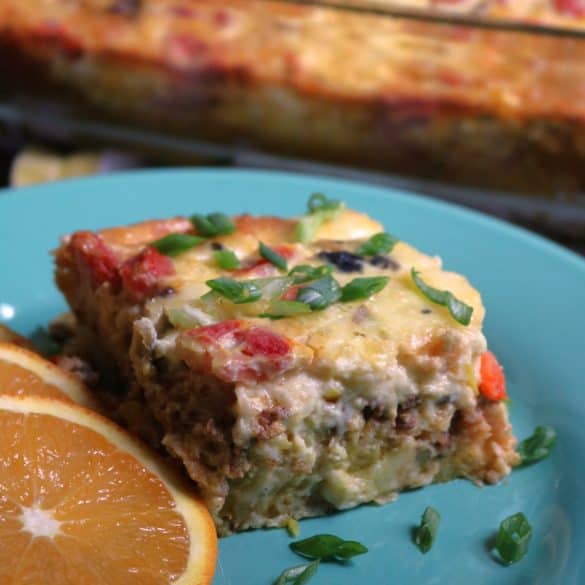 Slice of Mexican Breakfast Casserole.