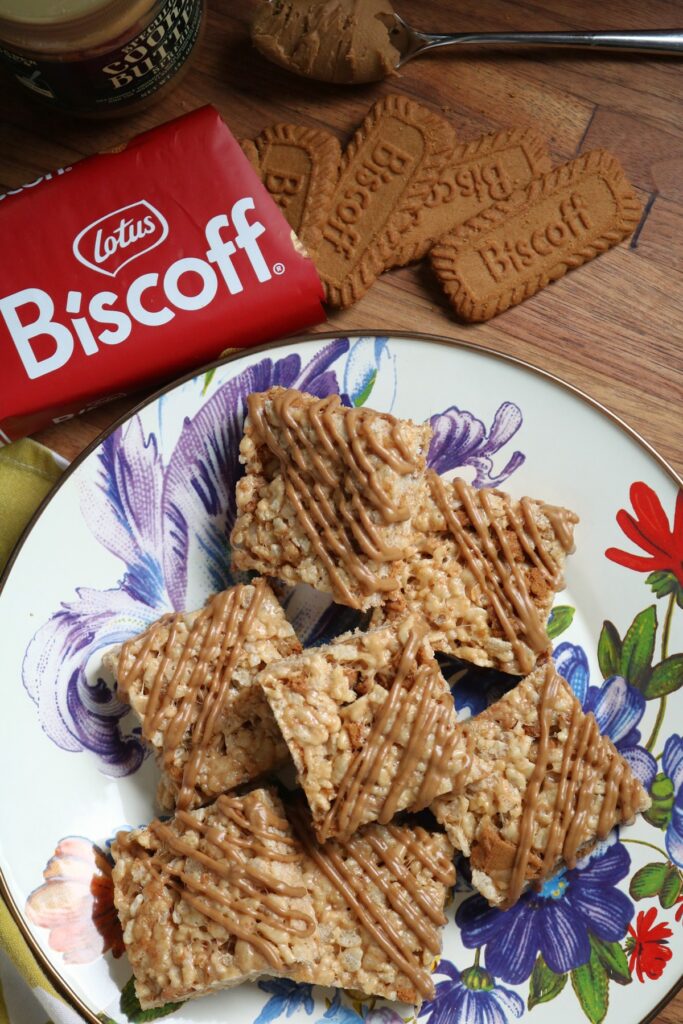 Biscoff Cookie Butter Rice Krispie Treats.