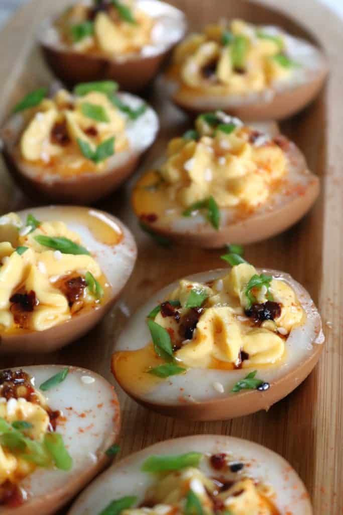 Soy Marinated Asian Deviled Eggs.