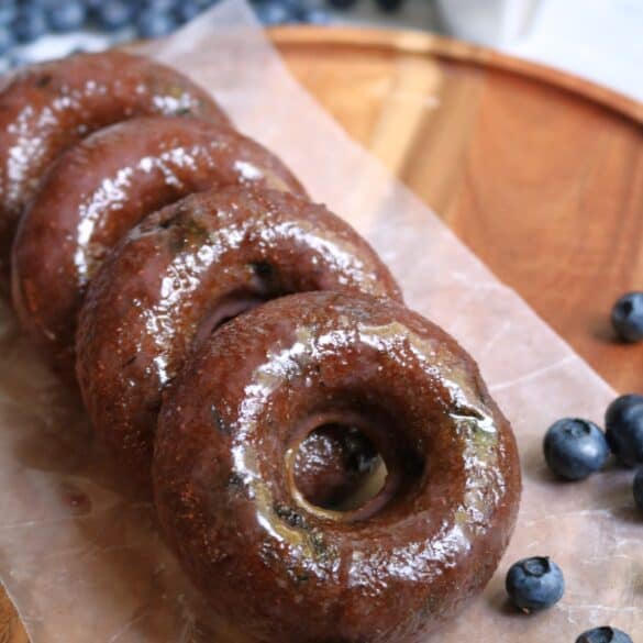 Baked Blueberry Doughnuts.