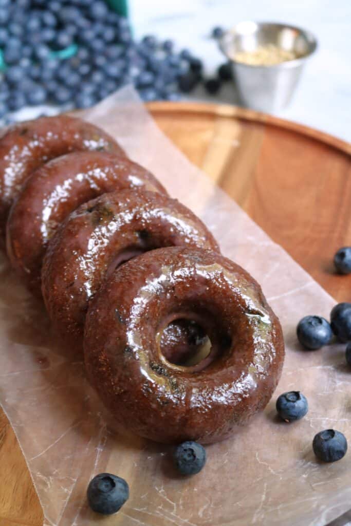 Baked Blueberry Doughnuts.