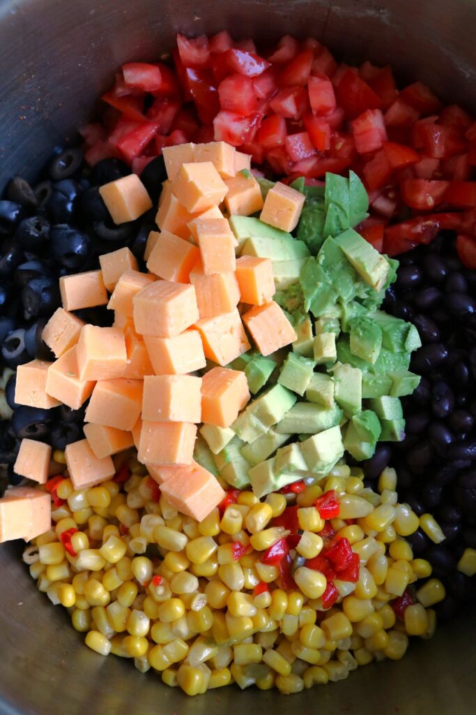 Cheetos Taco Pasta Salad Ingredients.