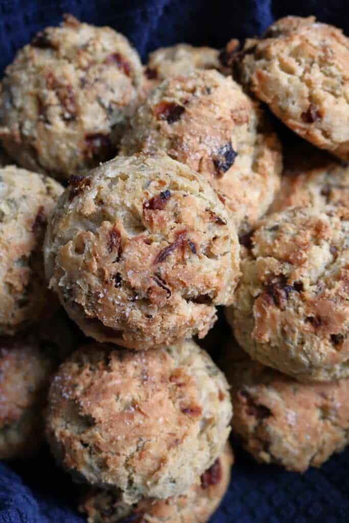 Savory Scones in a Basket.